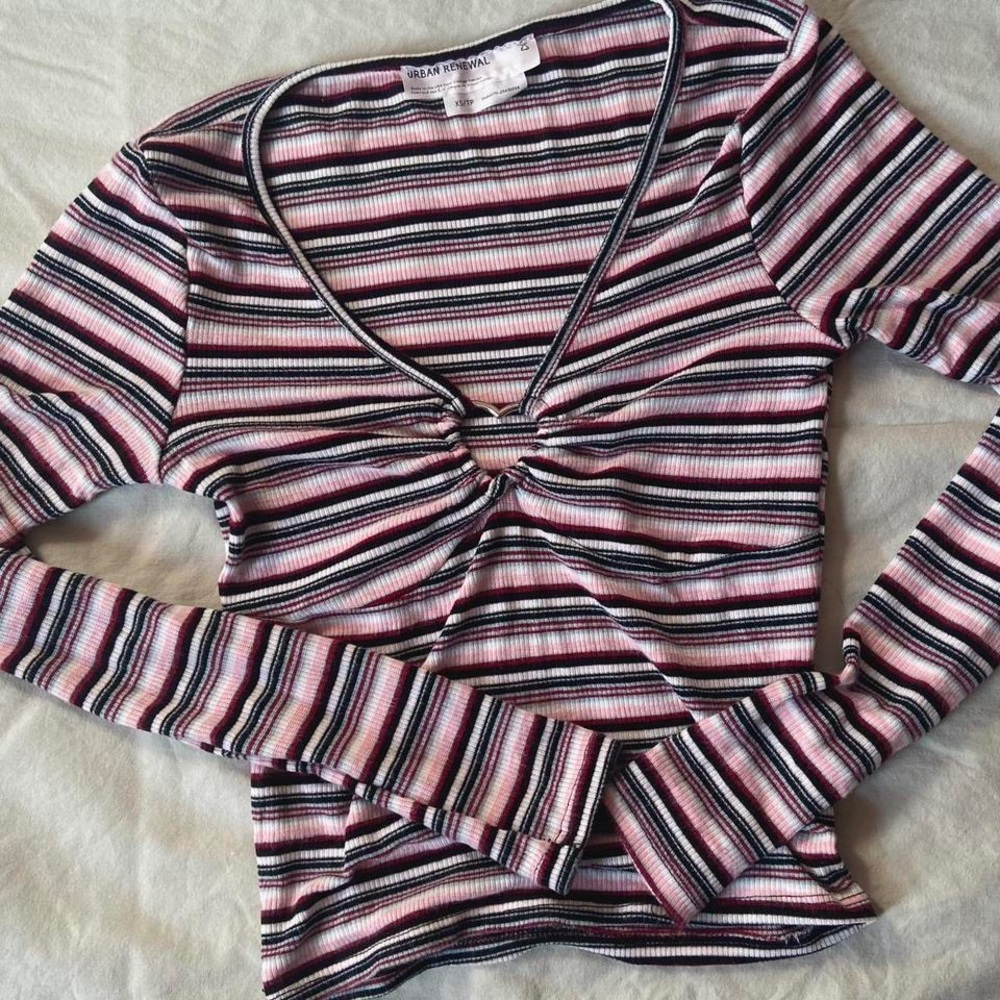 Urban Renewal striped top with metal heart in the center